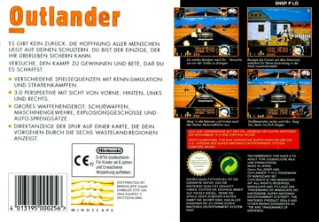 Outlander (Europe) box cover back